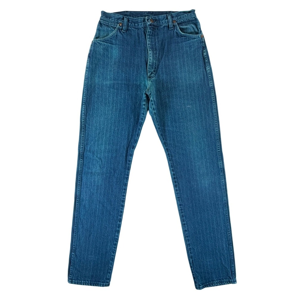 Wrangler Cowboy Cut Jeans Mens 30x34 Teal Blue Broken Twill Tapered Leg USA Made